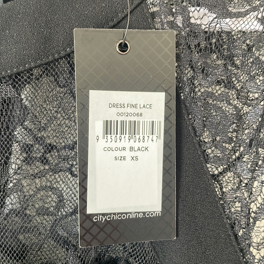 City Chic Black Fine Lace Dress NWT Size 14 - Picture 7 of 13